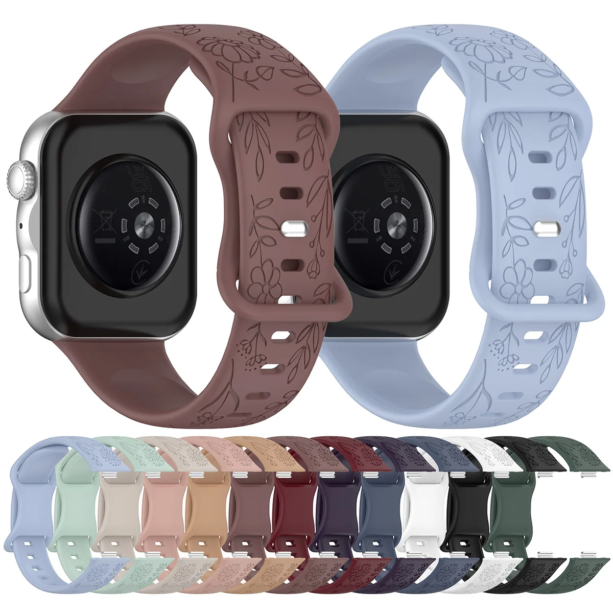 Sunflower Engraved Strap for Huawei Watch Fit 5/4 Pro Silicone Strap for Huawei Fit 5/4/3 Replacement Strap Loop Correa Bracelet