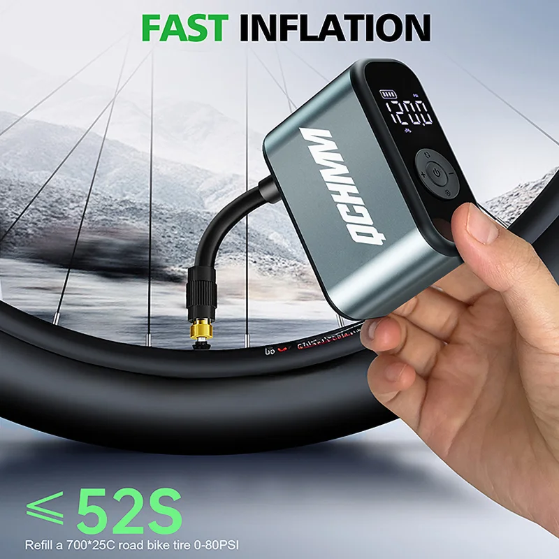 

Portable Tiny Bicycle Pump with Gauge, Max 150 PSI Electric Bicycle Pump