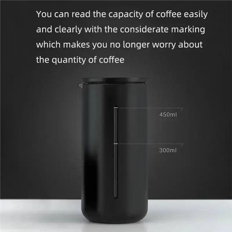 15Oz French Press Coffee Press Heat Resistant Glass Coffee Press High Density Stainless Steel Mesh Heat A-A54Q