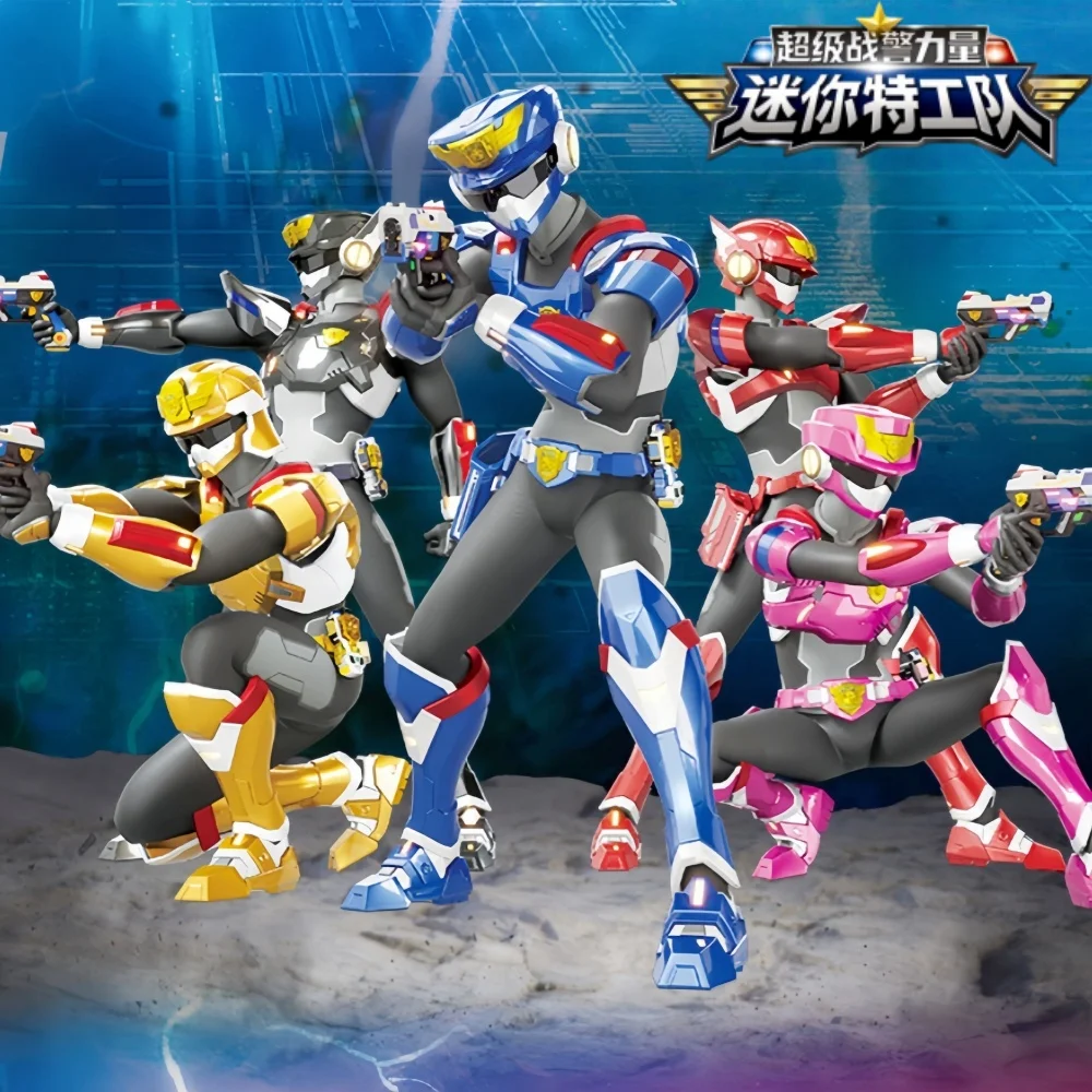 Em estoque mini força especial x ação anime figura super dinossauro power volt Sami lusi max estatueta modelo brinquedo coletar brinquedos presentes
