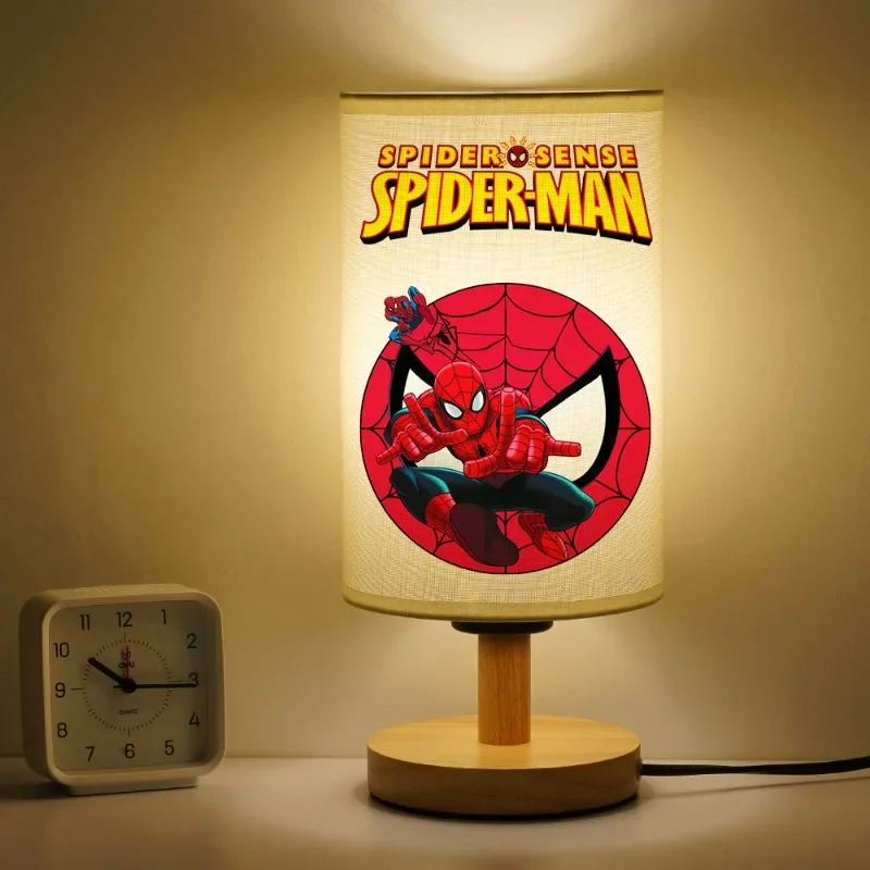 Marvel Spiderman cosplay trendy creative cartoon cute bedroom bedside fabric table lamp children boy night light birthday gift