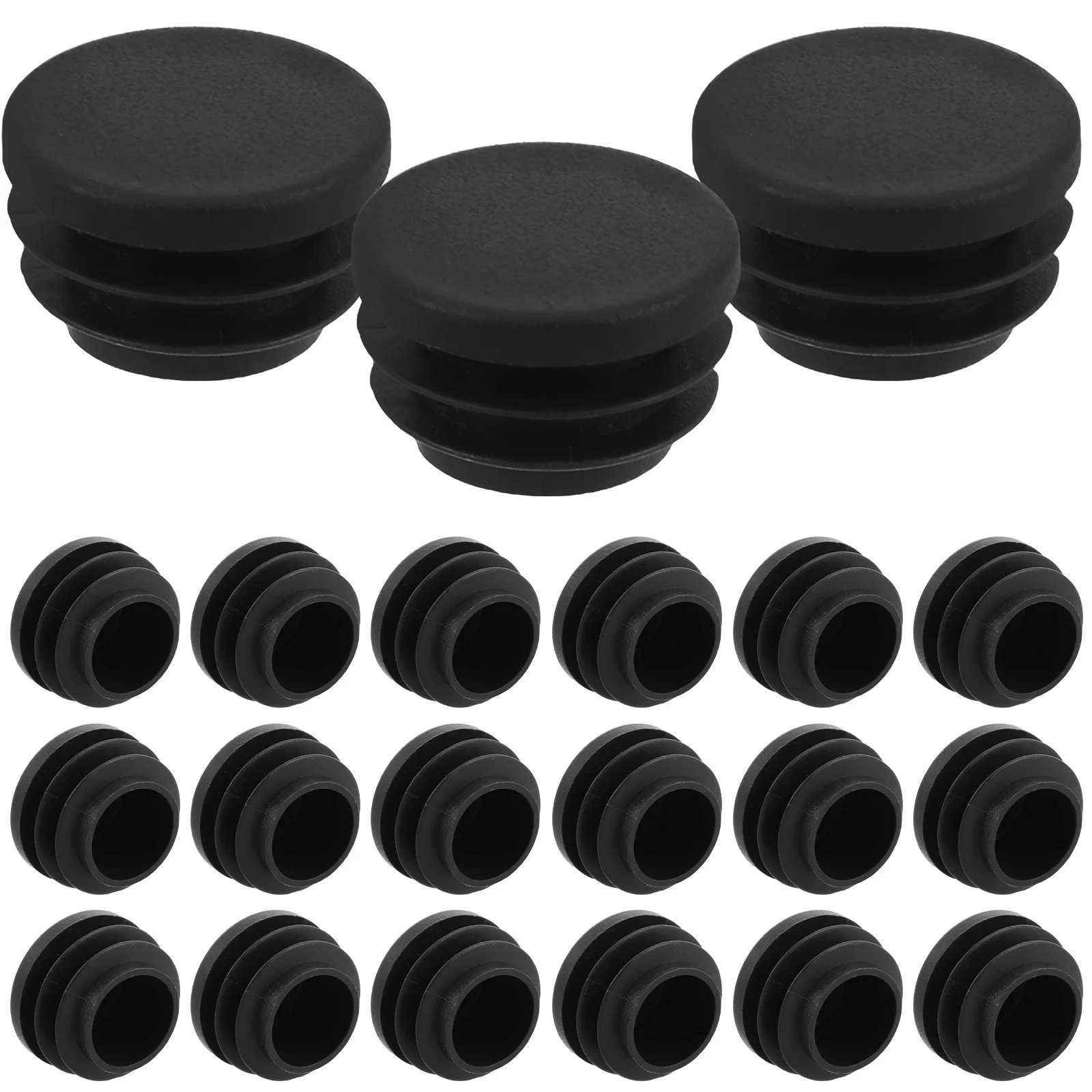 

40Pcs Black Plastic Hole Plugs Easy Install Round Tube Inserts for Furniture Chairs Tables Foot Covers Floor Plugs