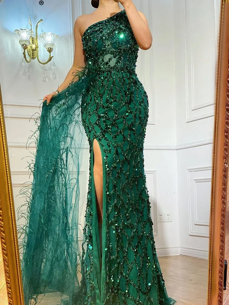 

Faionable Long Svel Sparkling Fairy Evening Gown Mid-Length Bodycon Regency Silk Fabric One-oulder High Waist Draped