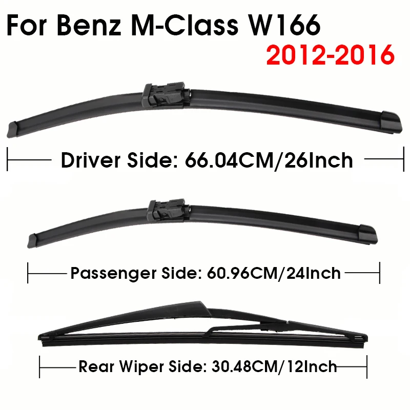 LHD Front & Rear Wiper Blades Set 26