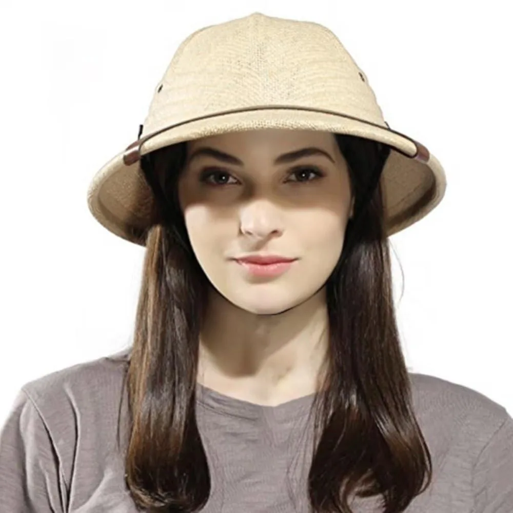 

Handmade Summer Straw Hat Uv Protection Breathable Beach Hat Lightweight Four Seasons Jungle Miners Cap