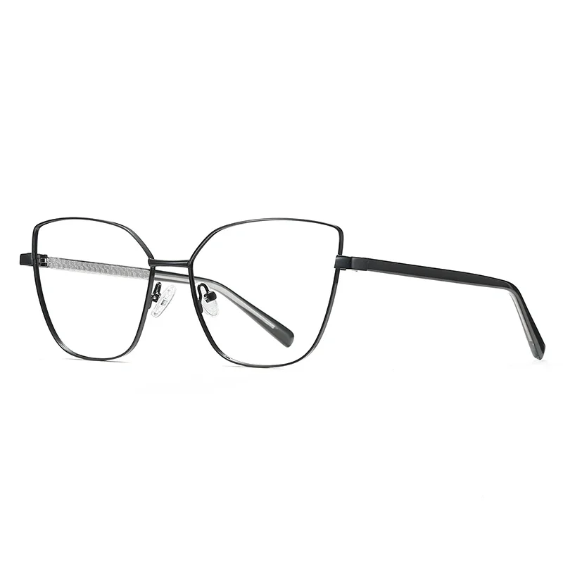 Metal Cat Eye Óculos Frame para mulheres, aro cheio, liga, óculos femininos, óculos ópticos, moda