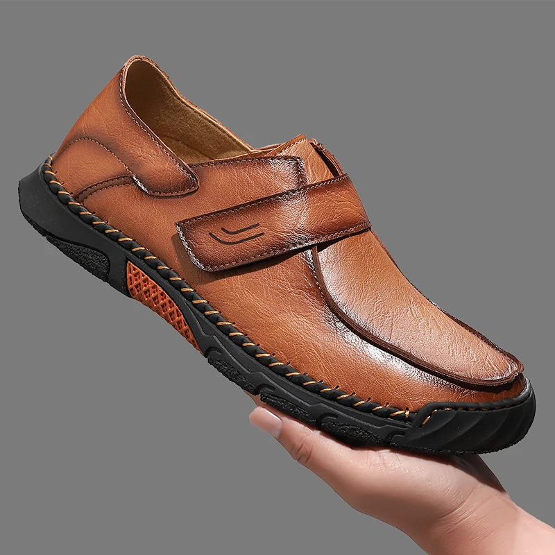 

Handmade Men's Casual Shoes Genuine Leather Leisure Shoes Comfortable Work Shoes Fashion Non-slip Man Loafers Walking Footwear