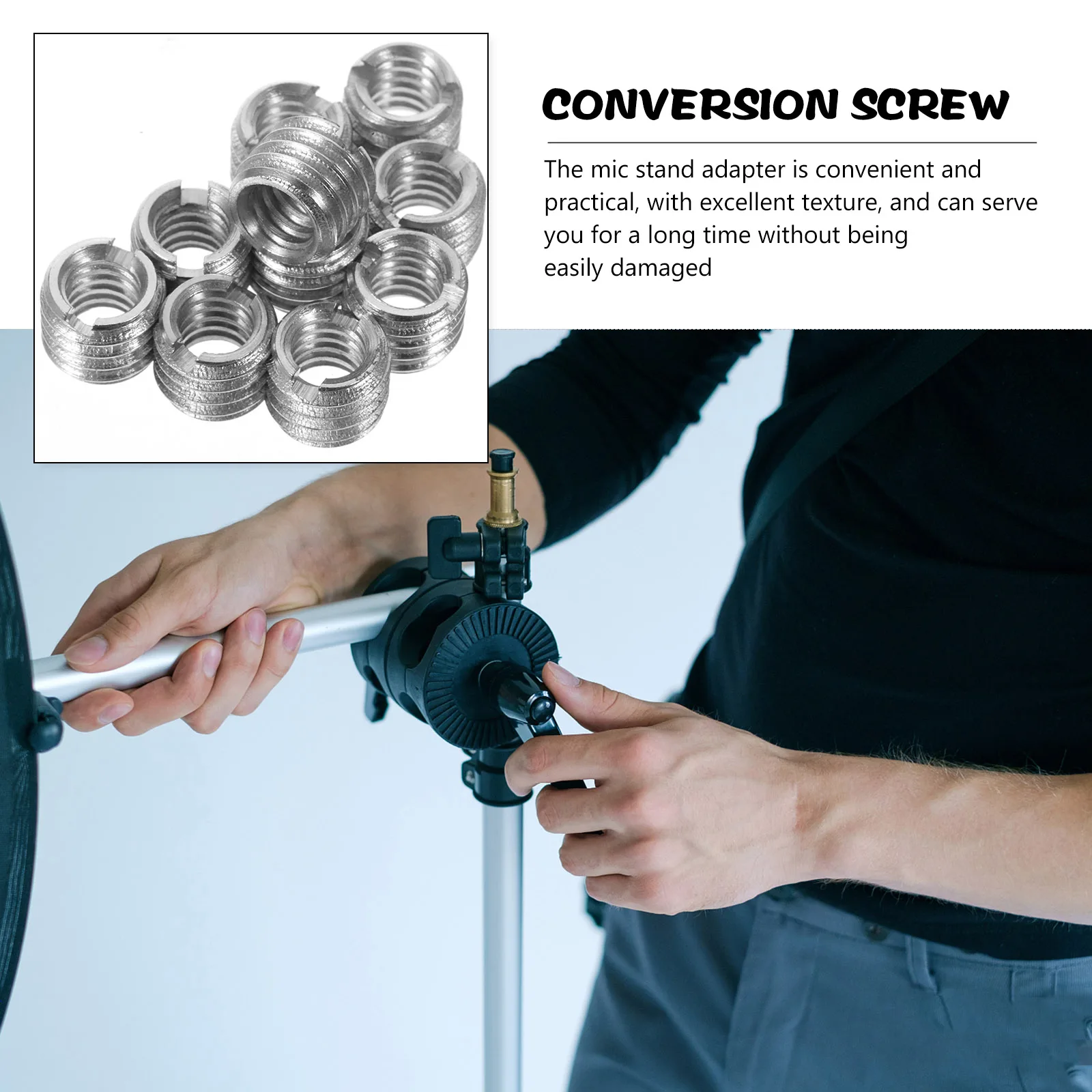 

10pcs Tripod Adapter Screws 3/8 to 1/4 Ball Head Conversion for DSLR Camera Monitors Recorders Mic Stand Accessories Photography