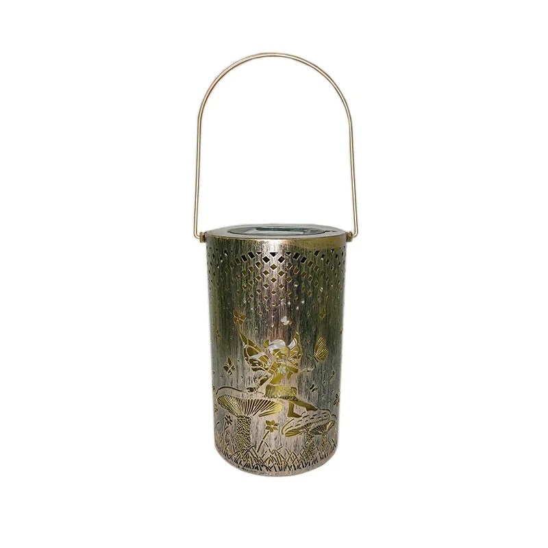 Solar Powered Courtyard Lawn Projection Lamp Garden Atmosphere Landscape Decoration Hollow Iron Lamp Projection Lamp