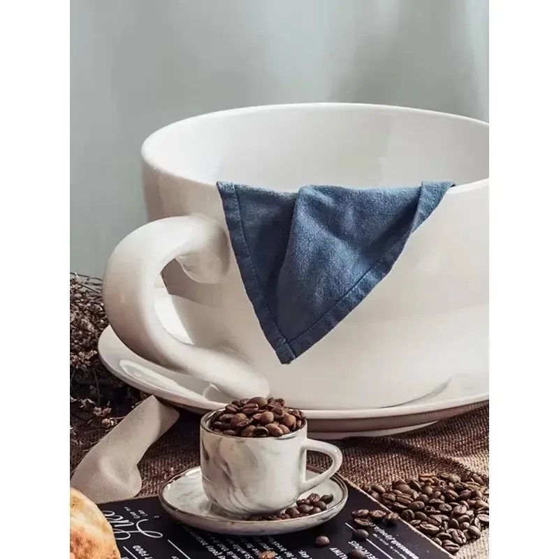 Tantaoxi-Becher, Keramikbecher mit großem Fassungsvermögen, supergroßer, kreativer, individueller Kaffeebecher, niedlicher Riesenbecher