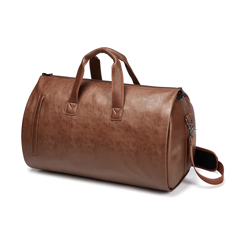 Sac de rangement en cuir PU pour hommes, sac de costume à bandoulière à main, sac pliant formel, grande capacité, voyage d'affaires