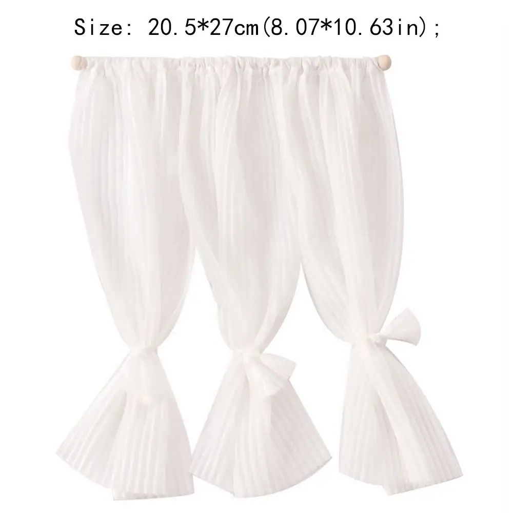 Creative 1/12 Dollhouse Curtain 2/3 Shades White Miniature Lace Curtain Cosplay Playing House Mini Model Furniture