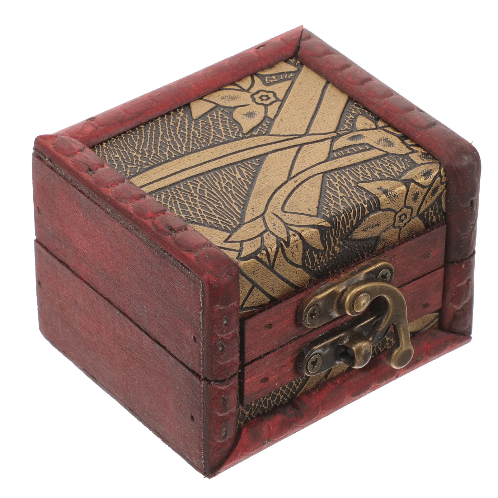 

Винтажная компактная шкатулка для украшений, портативный футляр для хранения ювелирных изделий, маленький органайзер, шкатулка для мелочей, легкий контейнер для хранения из МДФ и сплава