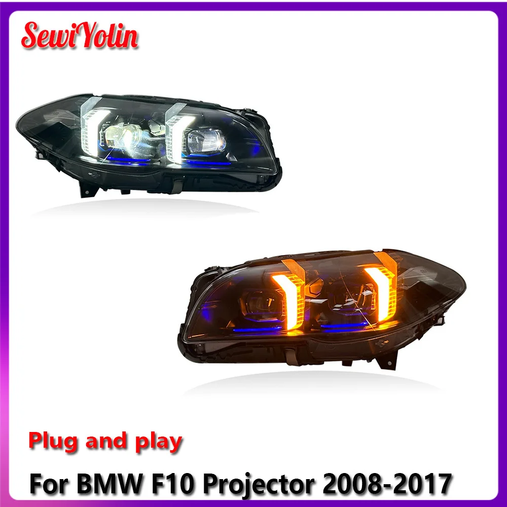 

Автомобильные аксессуары, светодиодные фары для BMW F10, проектор 2008-2017, авто DRL, противотуманные фары заднего прицепа, указатель поворота, Voiture Plug And P
