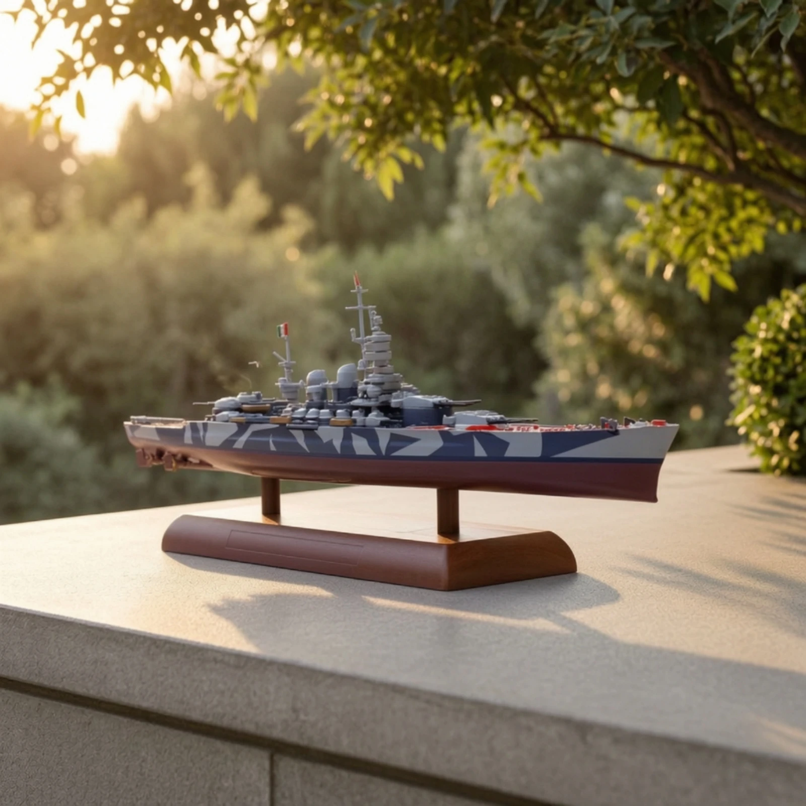 Ship Model with Stand Alloy Ship Model Stand Battleship Collector for Collectors, Shelf, Desk