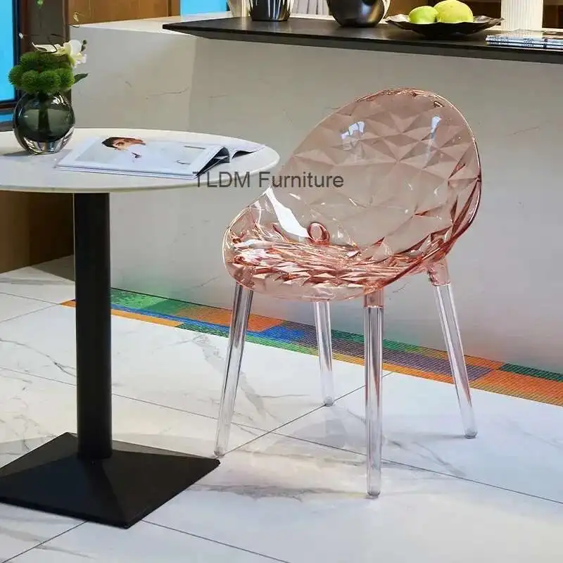 The Nordic Design Concept Uses Acrylic Materials for Modern Minimalist Living Rooms Dining Chairs Bedrooms Makeup Stools Etc