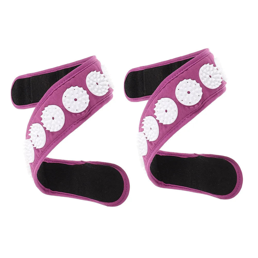 

Набор из 2-х регулируемых комфортных портативных повязок для акупрессуры головы, для расслабления мышц, массажный ремень-повязка для головы