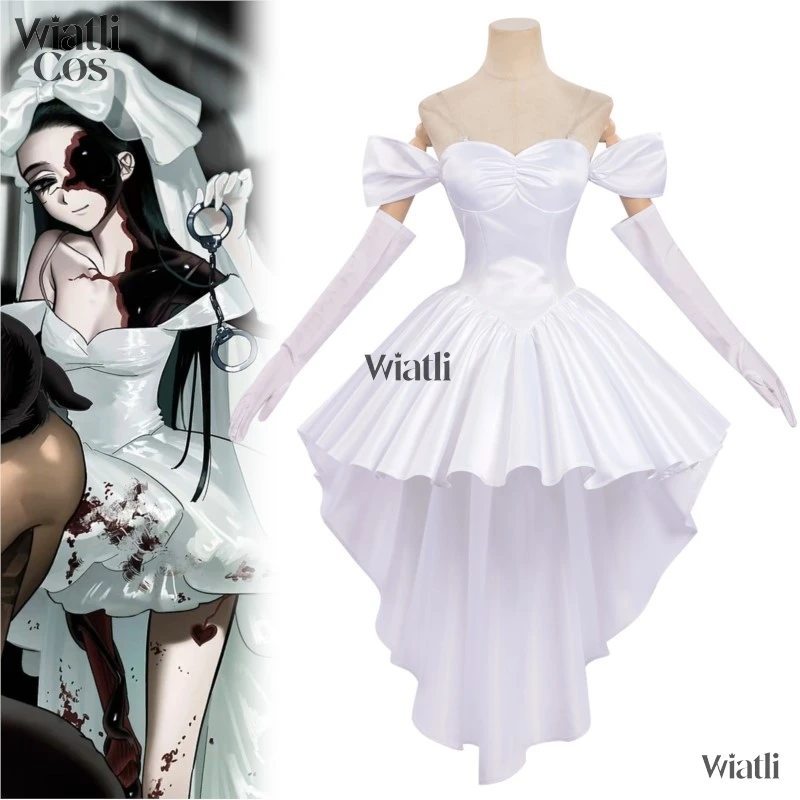 Alien Stage Zombie Stage Sua Cosplay White Wedding Dress Costume Dress Idol Stage Outfit ALNST Character Halloween Party Costume