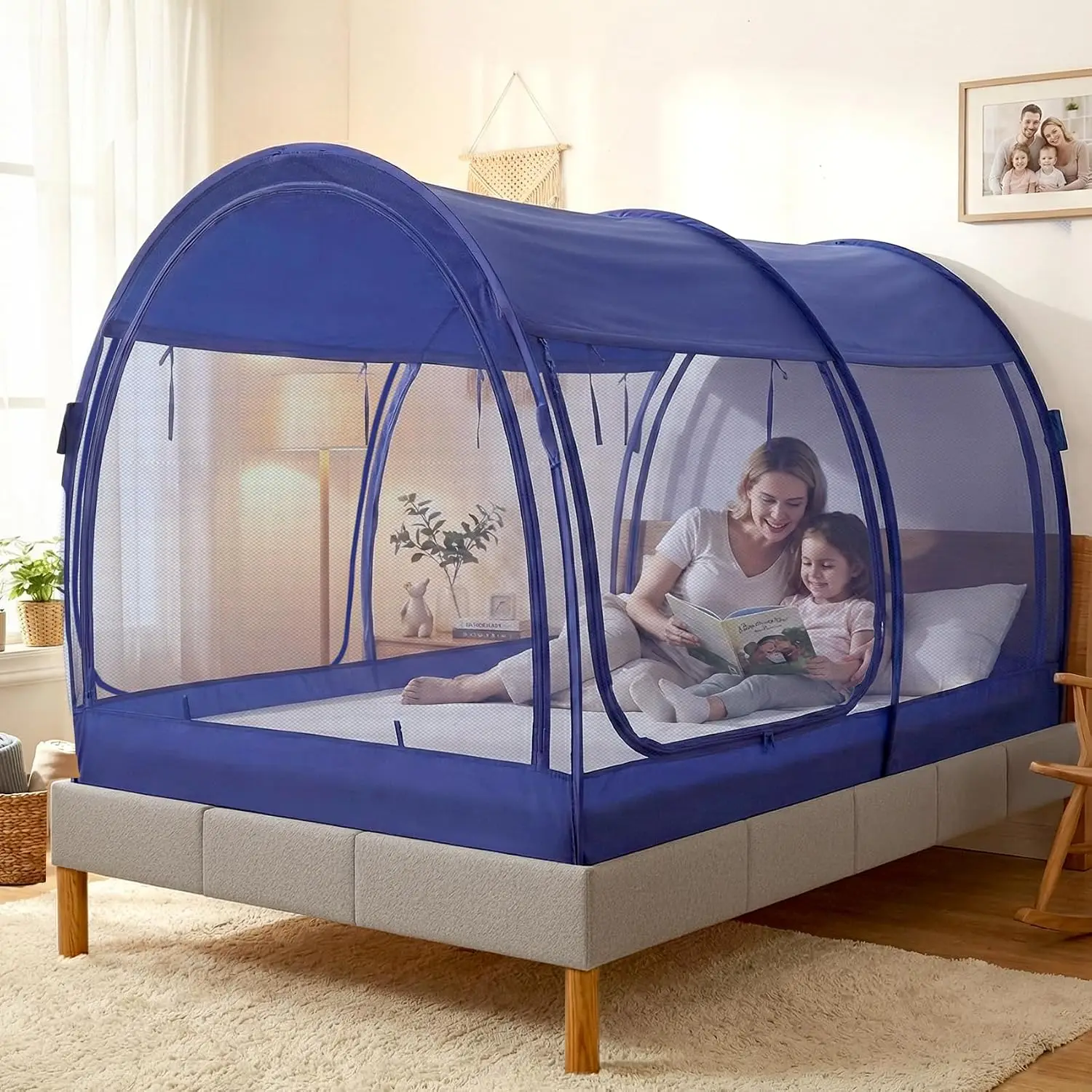 Pop Up Indoor Bed Tent Canopy Shelter Cabin Sleeping Privacy Warm Breathable Mosquito Mesh Twin Full Queen For Kids And Adults