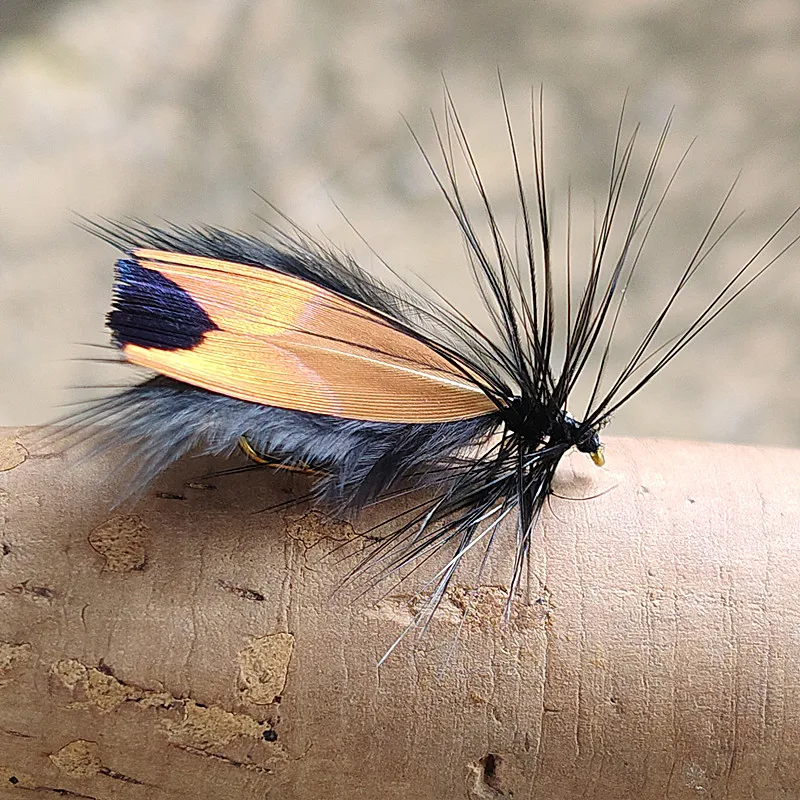 5 uds nuevas señuelos de insectos con mosca seca, imitando polillas e insectos para pesca flotante de trucha y salmón