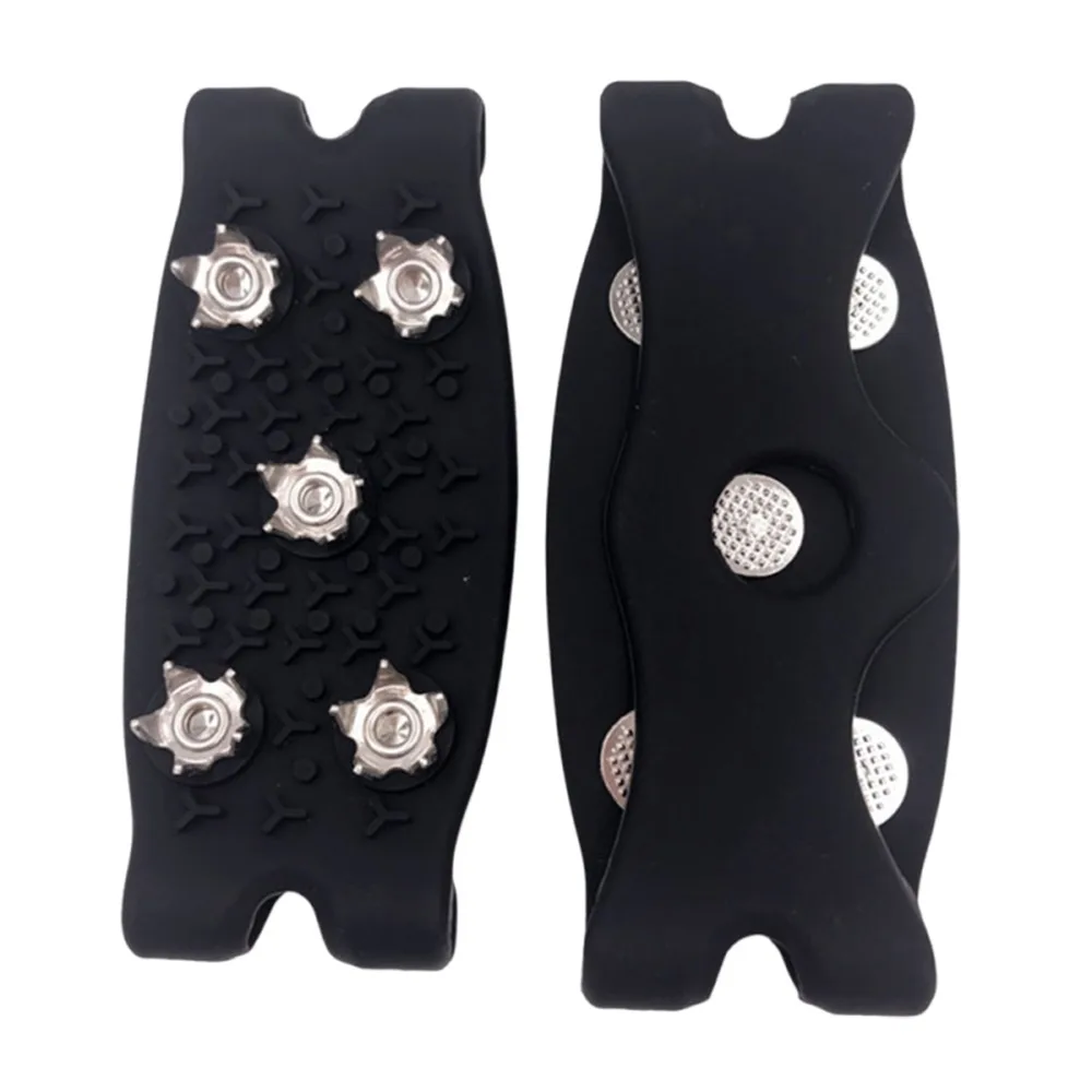 

1Pair 5-Stud Anti-Skid Shoe Covers Wear-resistant Non-Slip Silicone Grips Crampons Spikes Universal Walking Hiking Accessories