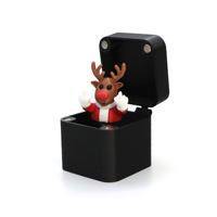 Christmas Middle Finger in A Box Snowman Reindeer Santa Claus Waving Hands Funny Gag Gift for Adults White Elephant Gifts