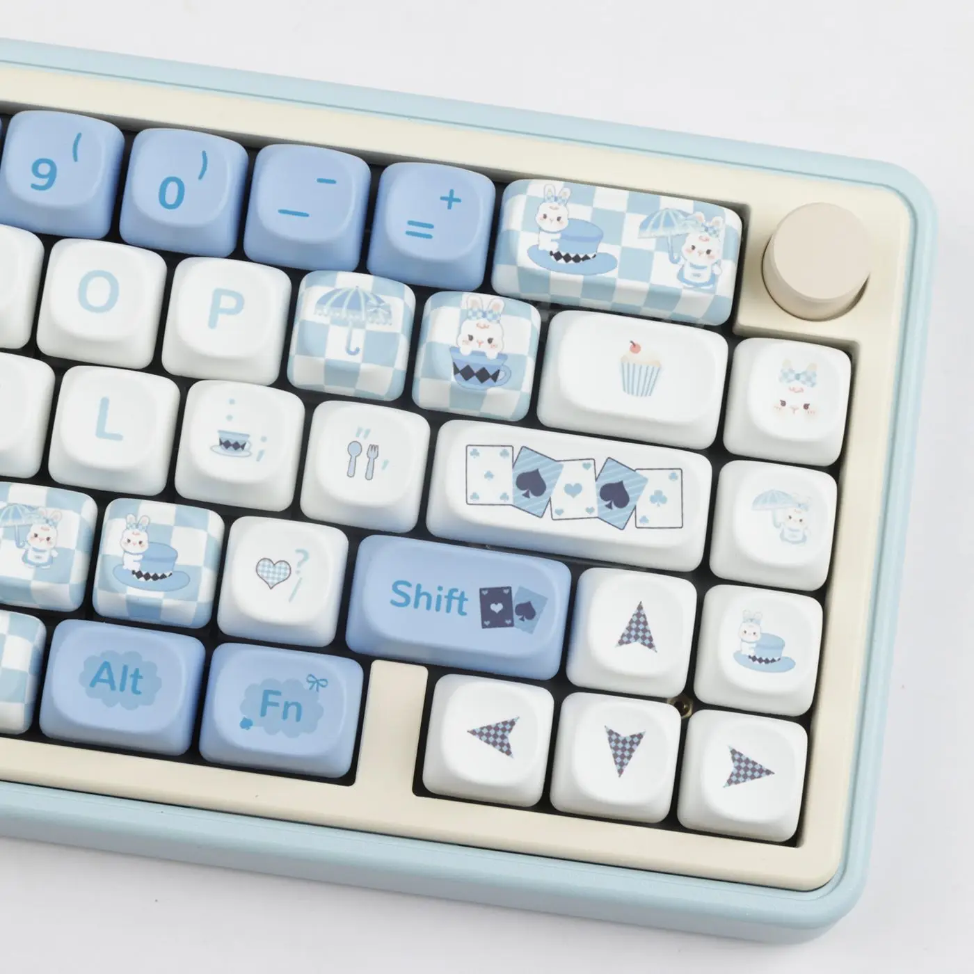 Alice Rabbit 144 Key Keycap Cute MOA Height PBT Material Sublimation Suitable for Mechanical Keyboard Square Sugar Key Cap