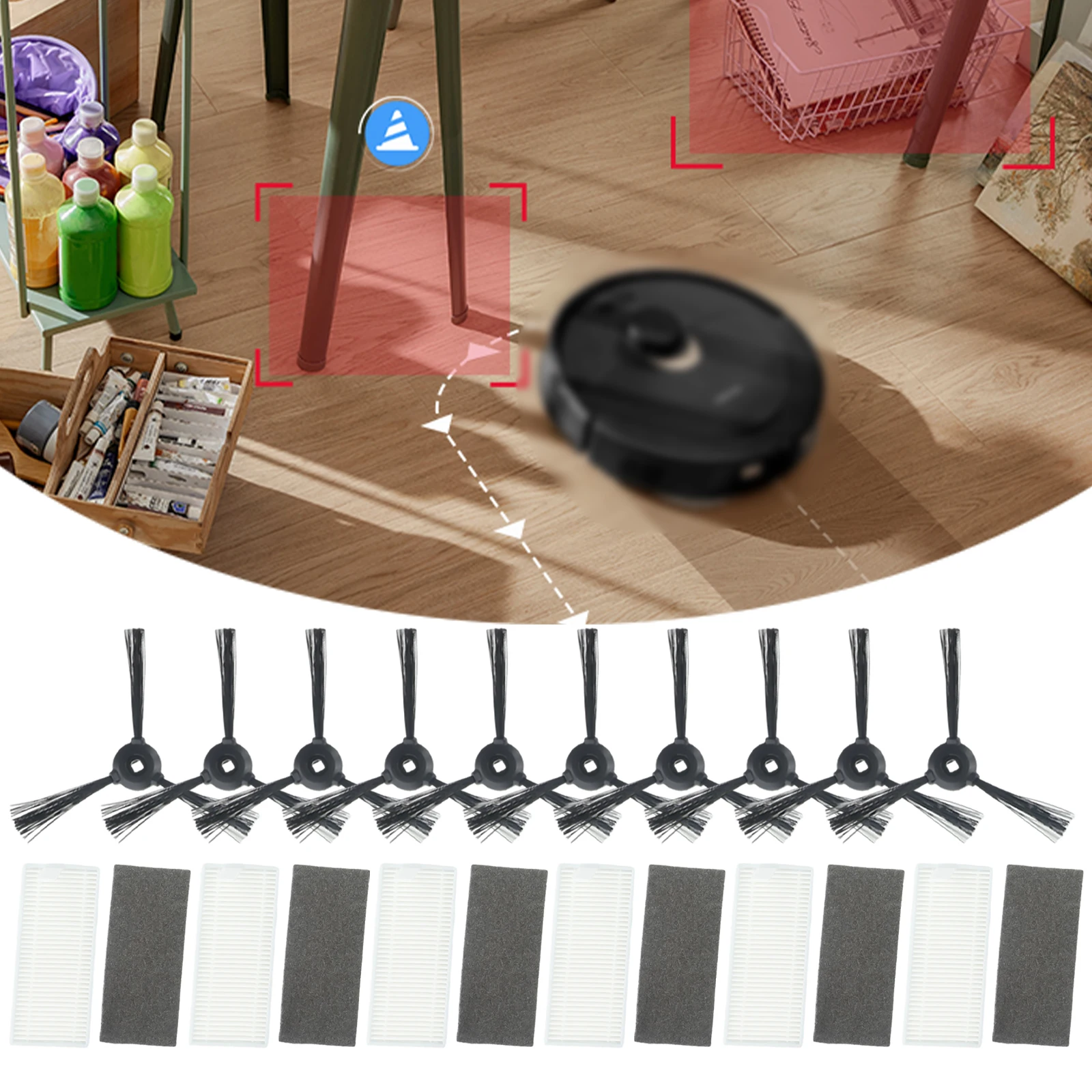 Optimize Your Cleaning Experience with Filter Side Brush for Lefant M200M201M501T700 Robotic Vacuum Cleaner Parts
