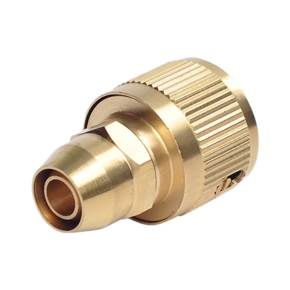 Brass Quick Connect Adapters 3/8 inch for Garden Hose Fittings 8mm Inner Diameter 12mm Outer Diameter Gold Finish