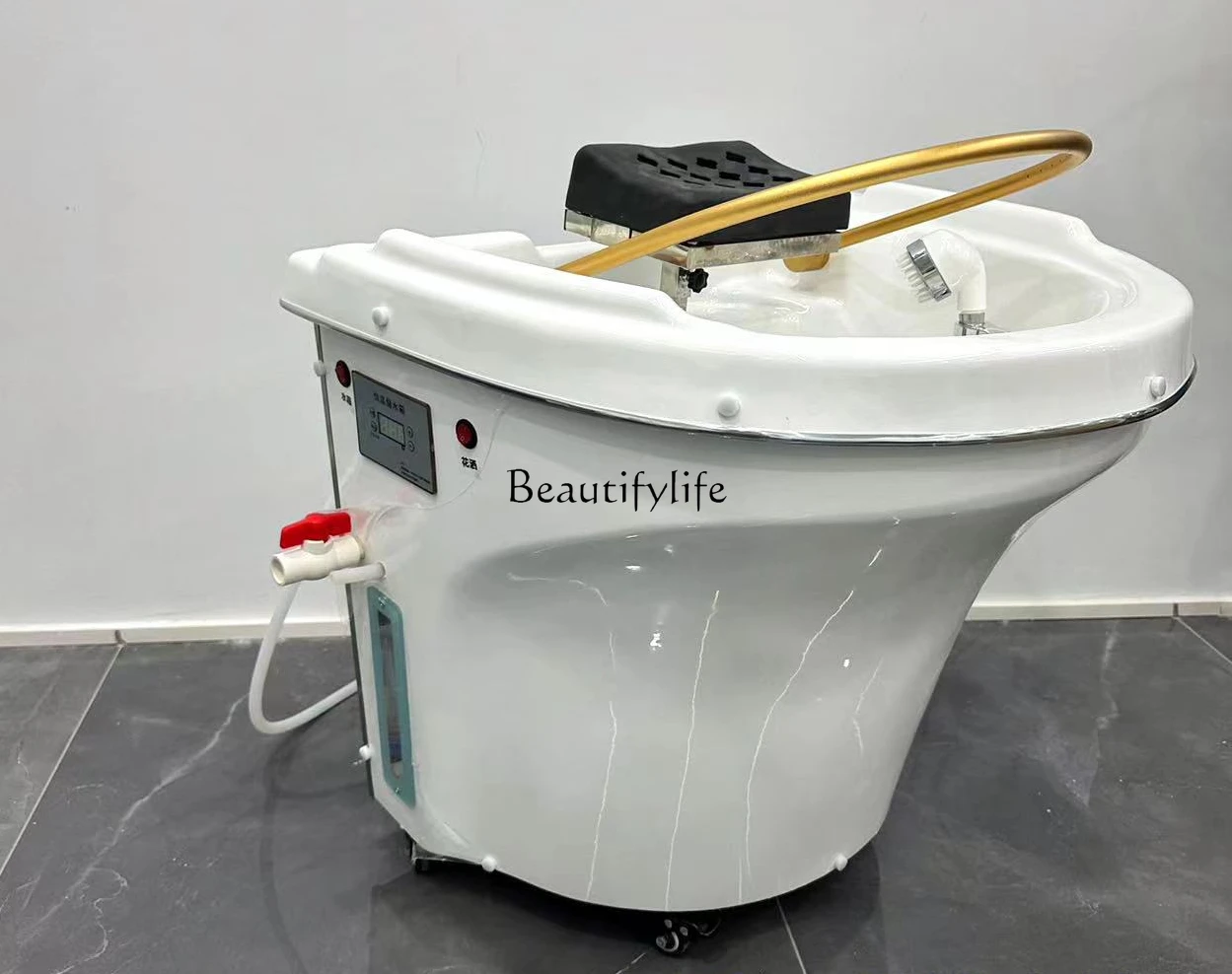 Beauty Salon Scalp Spa Movable Head Treatment Basin Hair Care Shop Water Physiotherapy Instrument Fumigation Water Circulation