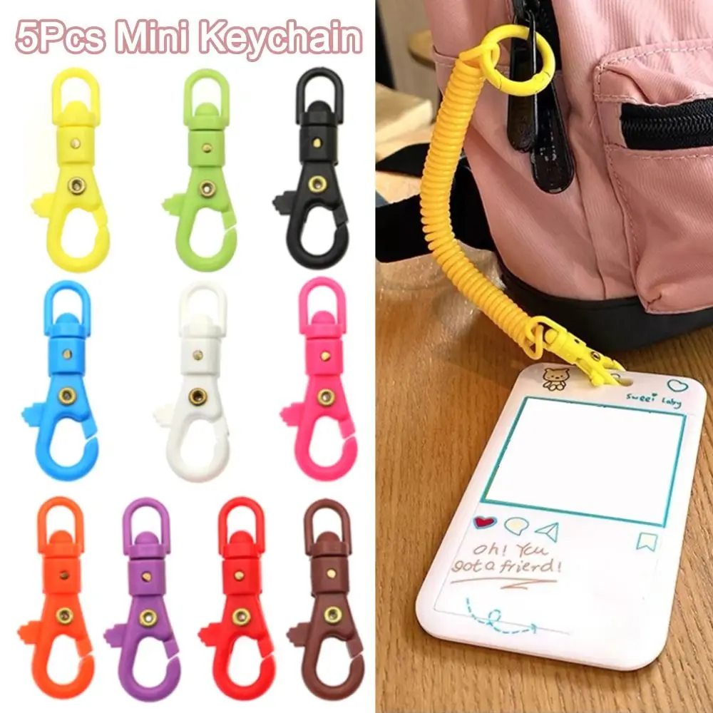 5Pcs Plastic Keychain Mini 360° Rotatable Multifunctional Backpack Buckle Hiking Bottle Hooks