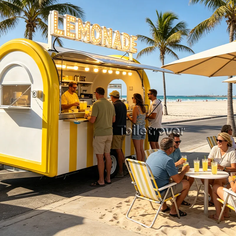 

Mobile Food Cart Fully Equipped BBQ Smoker Grill Snack Ice Cream Vending Food Truck Trailer Fully Equipped