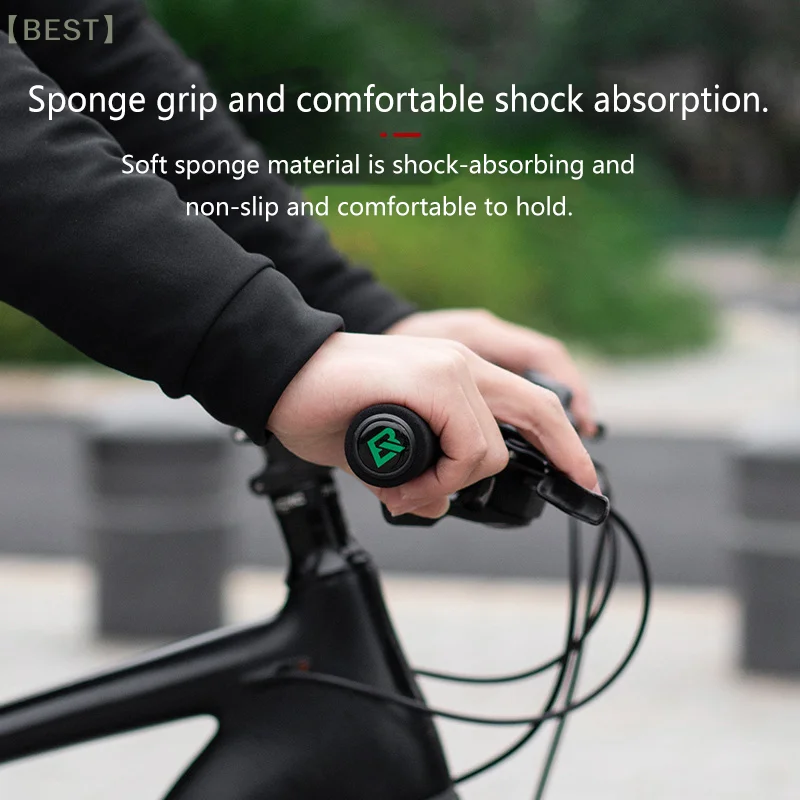 ROCKBROS Cycling Bicycle Gear Grips Bike Silicone Sponge Handlebar Soft Ultralight Grips Anti-skid Shock-absorbing Bike Part