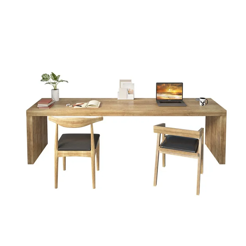 

Solid wood home children's wall studio creative simple double office computer long table