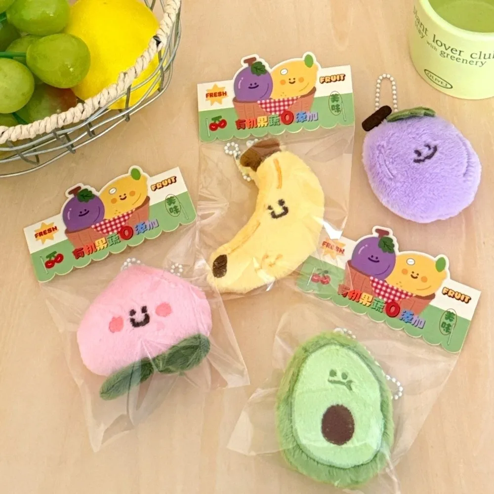 New Cartoon Fruit Keychain Cute Avocado Lemon Cherry Pendant Mango Peach Banana Backpack Charm Birthday Gifts