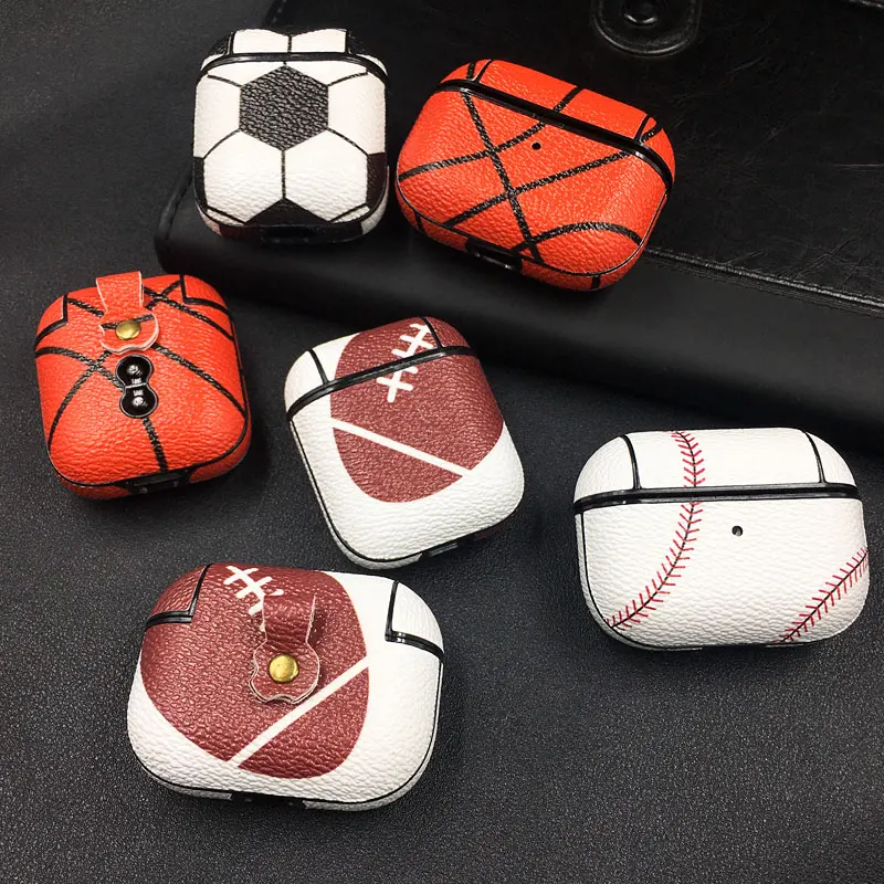 Unique Basketball Baseball Pattern Earphone Case For Airpods Pro 2 2022 Shockproof Protective Hard Case For Air pods 1 2 3 Cover