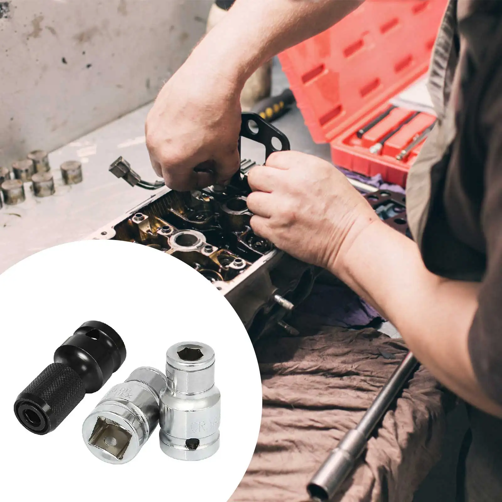 Imagem -03 - Bit Socket Adapter com Square Drive Hex Bit Holder Chave de Catraca Elétrica Impacto Socket Converter Ferramenta de Mão 8