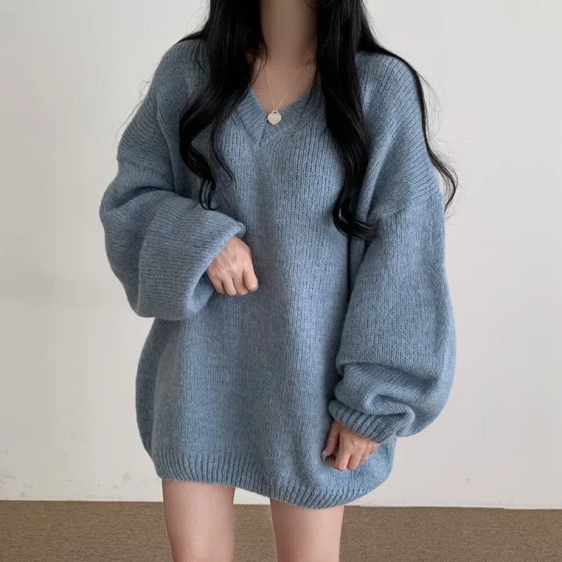 Plus Size Loose-Fit Knitted Pullover Dress Soft And Supple Idle Style Outer Wear For Autumn/Winter 2024