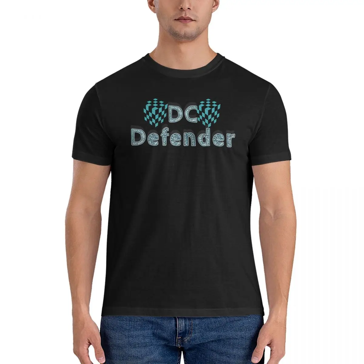 Men T-Shirt Defender Leisure Cotton Tee Shirt Short Sleeve Defenders T Shirts O Neck Tops 6XL