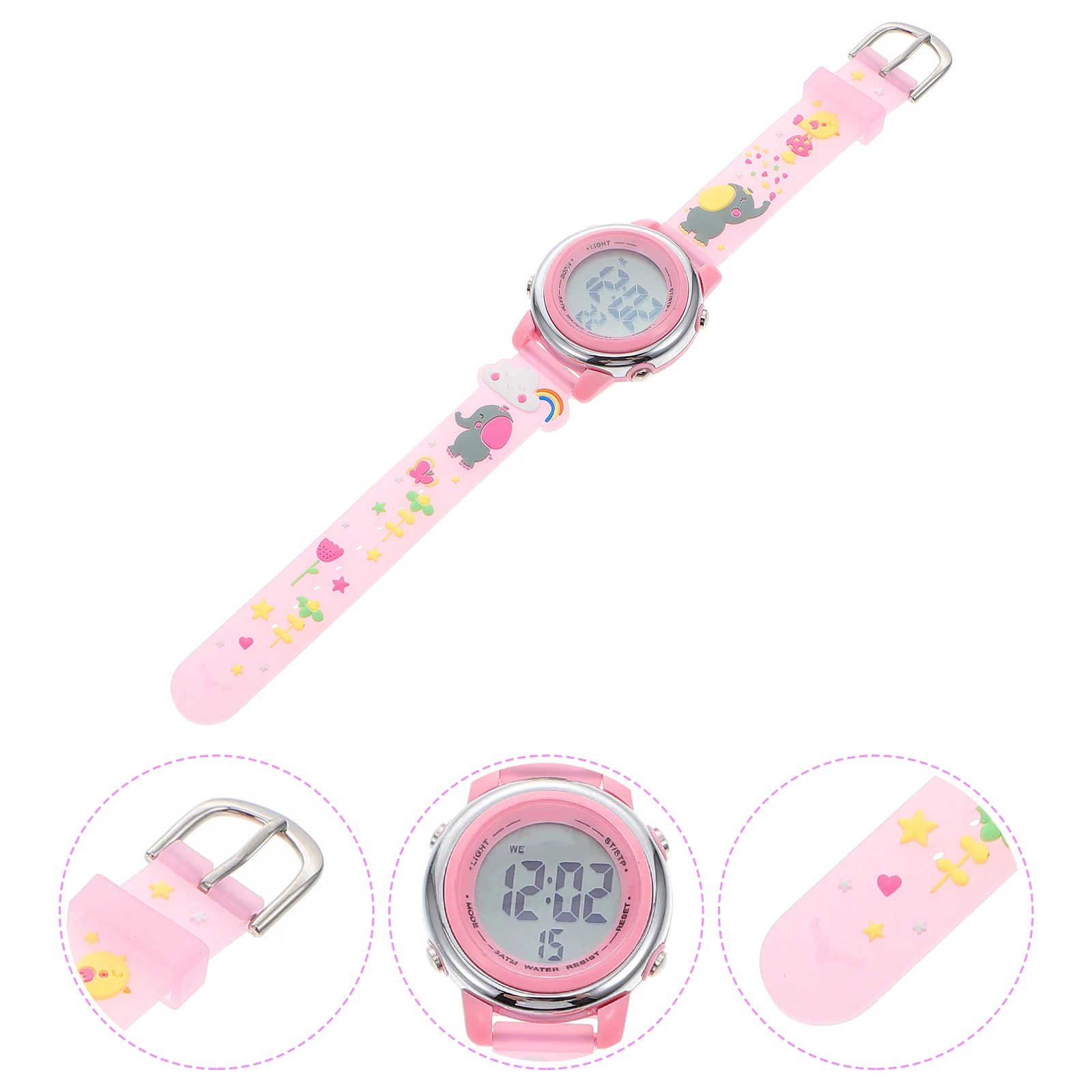 Waterproof Digital Watch Cartoon Strap Design 30M Water Resistant Alarm Clock Function Bright Comfortable Style for