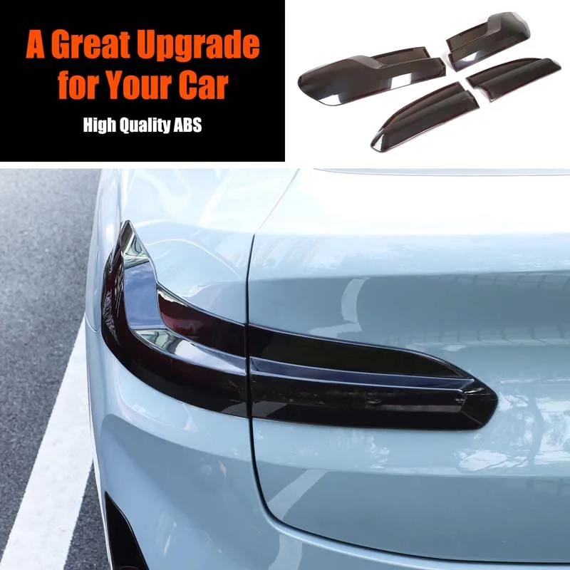 ABS Smoke Black Car Rear Light Hoods Decoration Cover Trim Tail Lamp Guards Sticker For BMW X4 G02 2019-2025 Auto Accessories