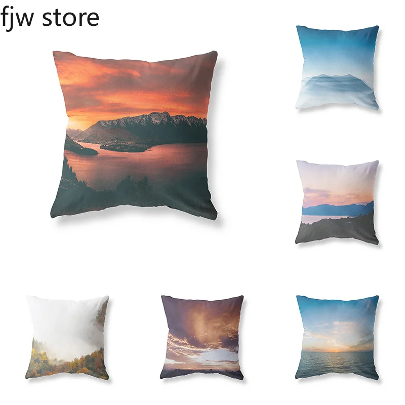 

Sky Cloud Landscape Natural Scenery Printed Pillow Cover Sofa Decoration Room Bedside Office Seat Cushion Home