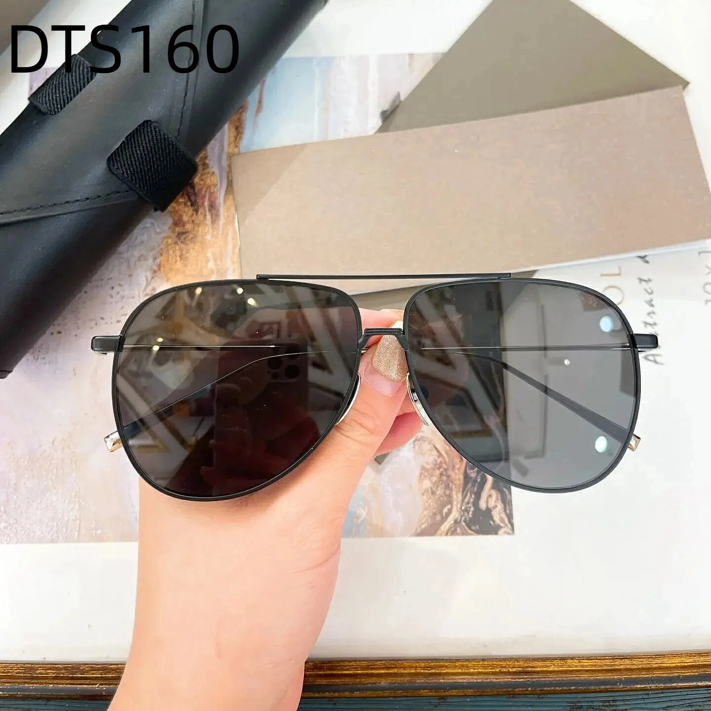 

New DT ARTOA.92 DTS160-A Top Quality Stylish Alloy Frame Womens Sunglasses Classic Oval Luxury Design Men's Sun Glasses With Box