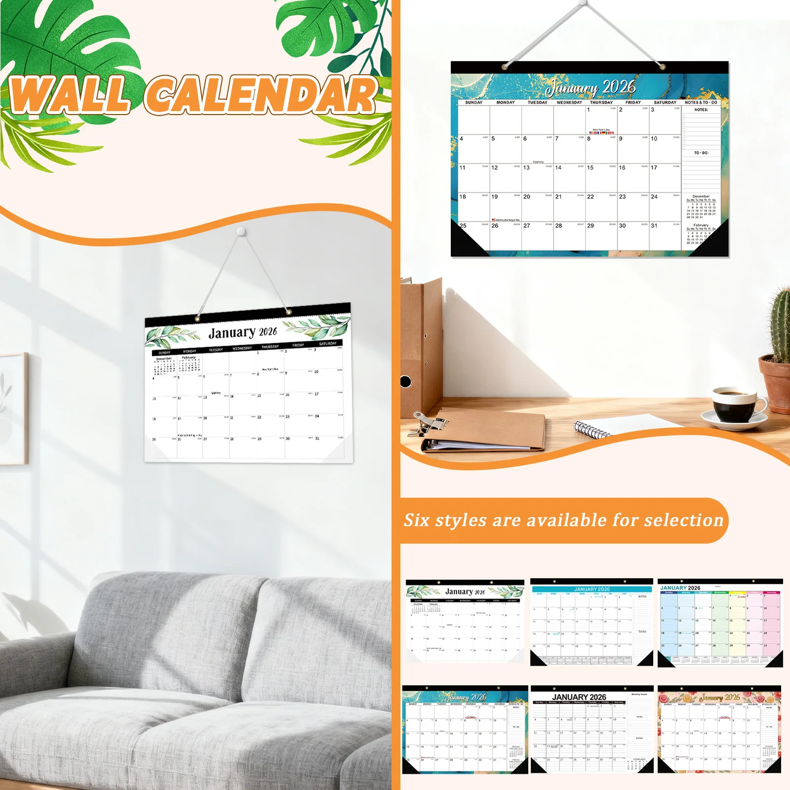 

18-месячный планировщик, настенный календарь 2026 Планировщик с защитной пластиковой крышкой, большой размер, подходит для дома и учителя