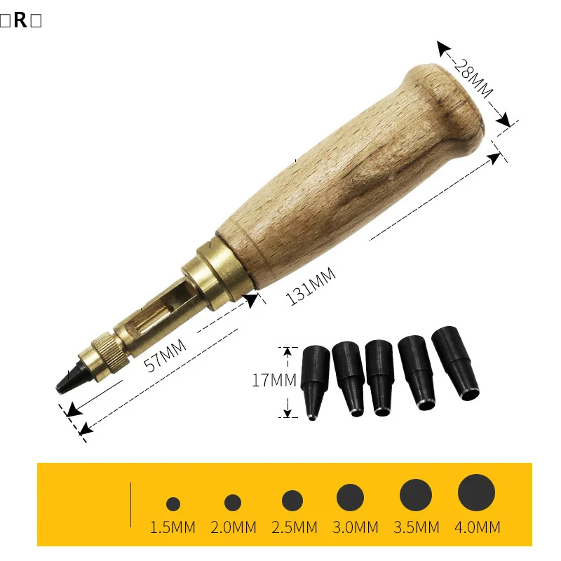 〔R〕6Pcs Belt Punch Replaceable Multi-Head Belt Screw Hole Puncher DIY Leather Tool〔Winter2〕