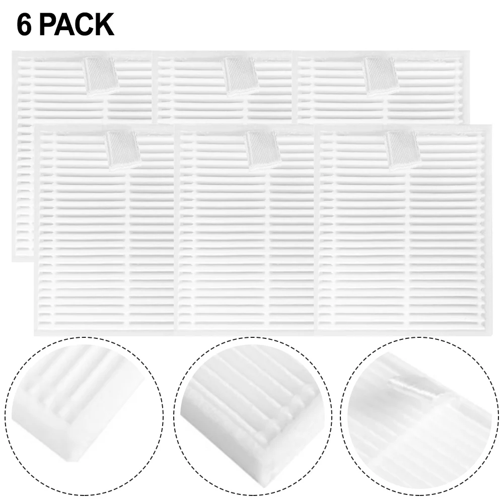 6-Pack HEPA Filters For Deerma S30 And DEM-S30 Robot Vacuum Washable Replacement Parts For Efficient Dust Capture