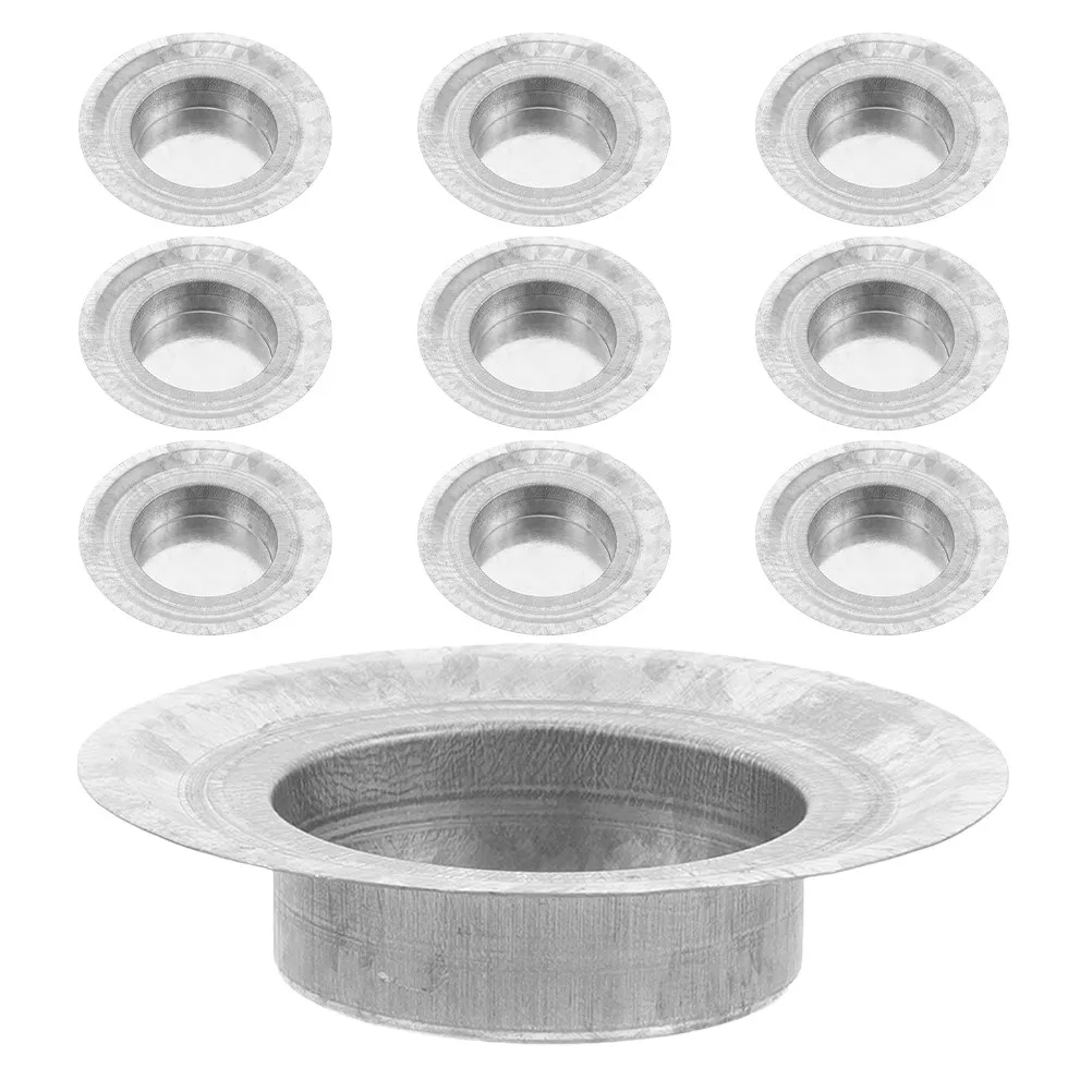 10Pcs Stainless Steel Jar Holder Insert Metal Lid Topper Replacement for Tea Lights Indoor Jar Lid Holder