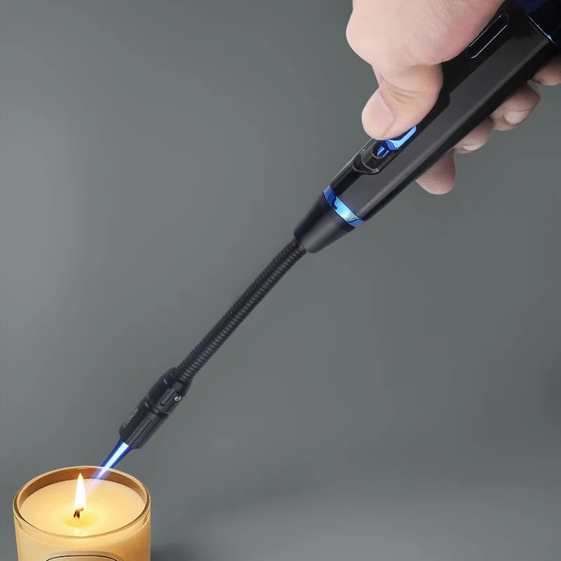 2025 Adjustable Bent Hose Butane Lighter, Windproof Rotary Nozzle, Suitable for Kitchen/barbecue/candle, Inflatable Gas Igniter