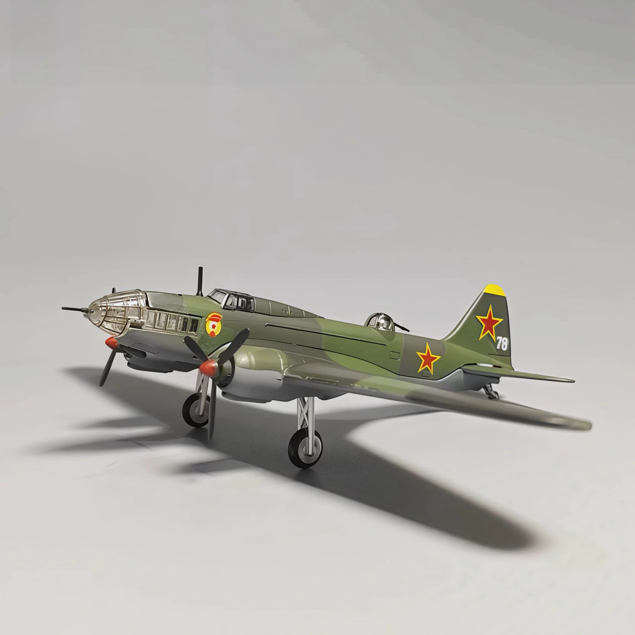 Die-cast 1:144 Scale Il-4 Bomber Simulation Alloy Static Aircraft Model Gift Collection Souvenir Ornaments