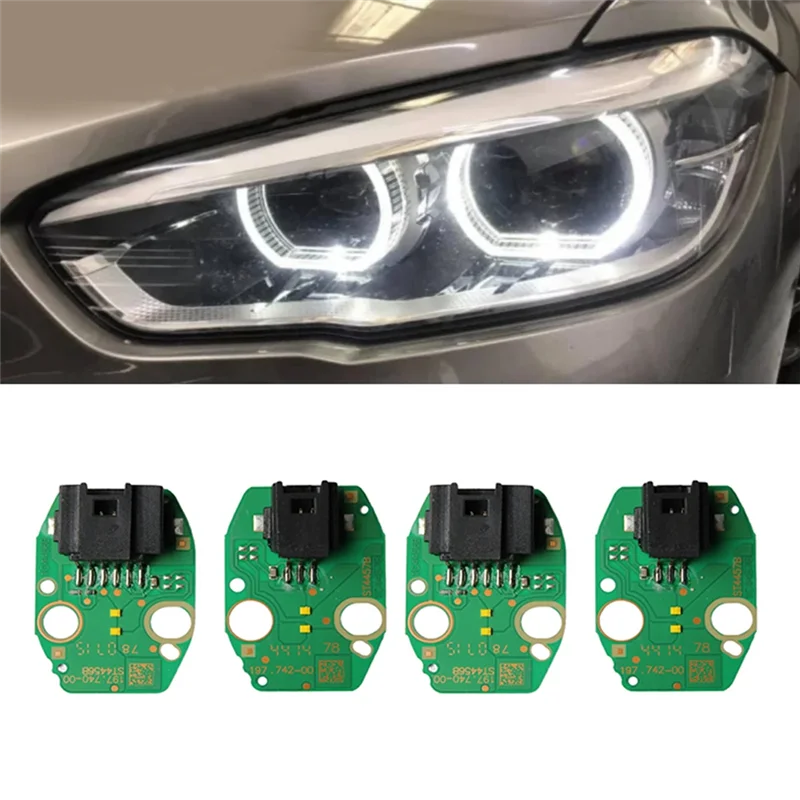 4Pcs 3PIN + 6PIN White Angel Eye LED Board For BMW 1 Series F20 F21 LCI LED Headlight Daytime Light Module 63117428425